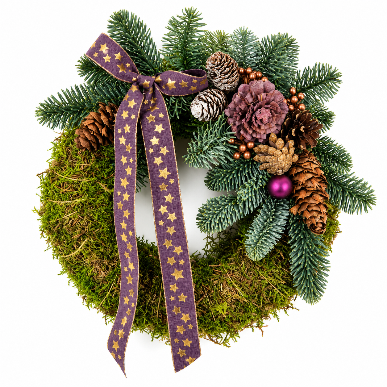 Purple Starry Christmas Wreath