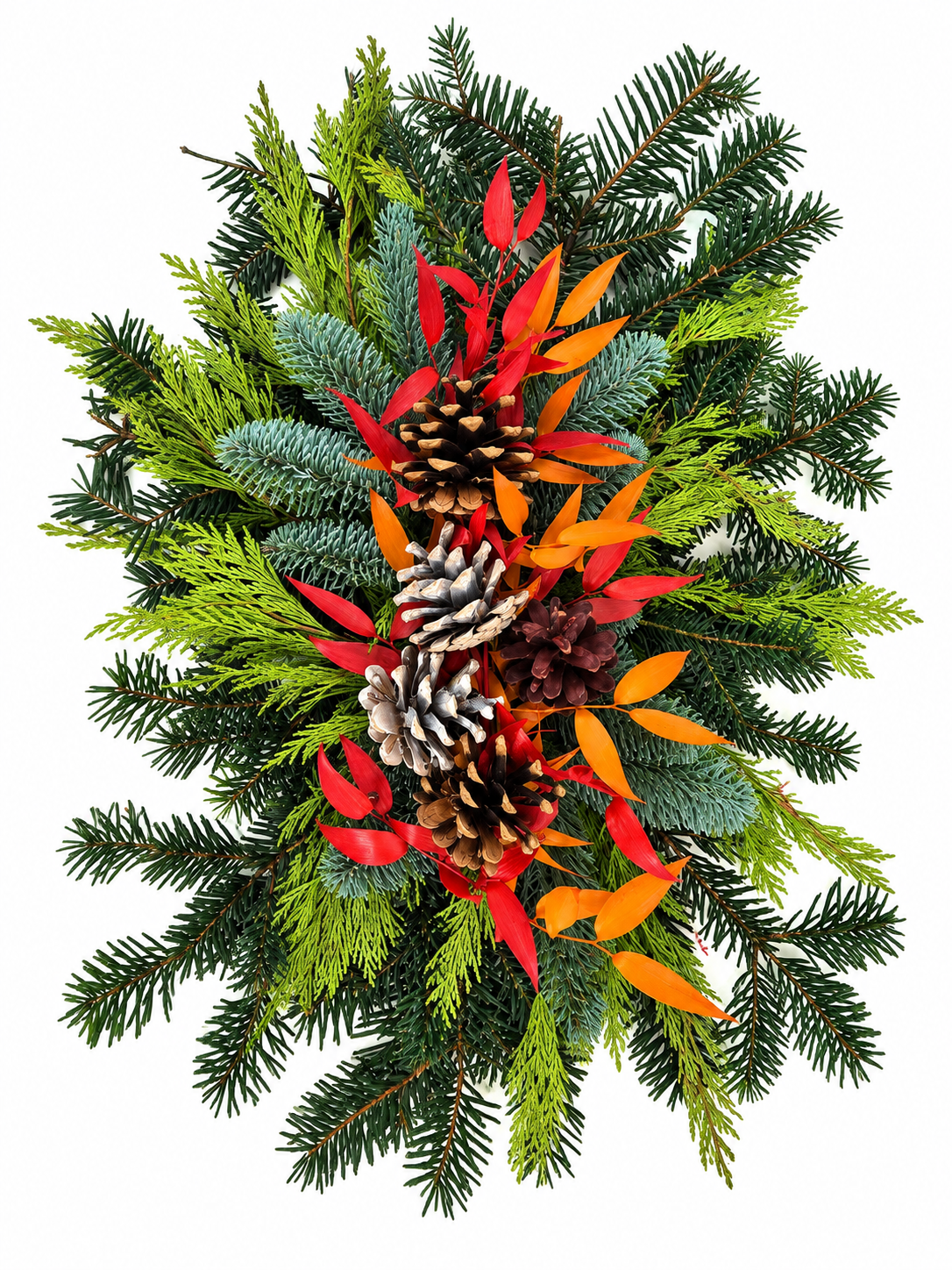 Frosted Pinecone Evergreen Swag
