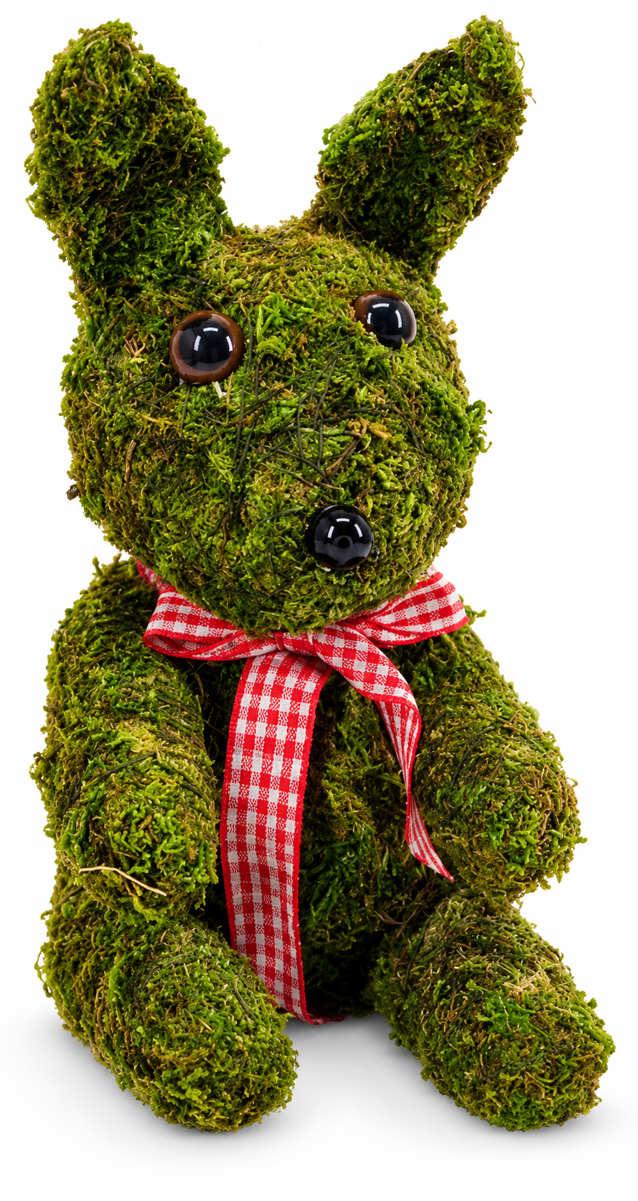 Mossy Bunny with Gingham Bow